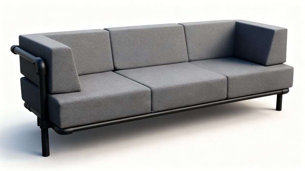 Steady industriële 3-zit zitbank op maat.